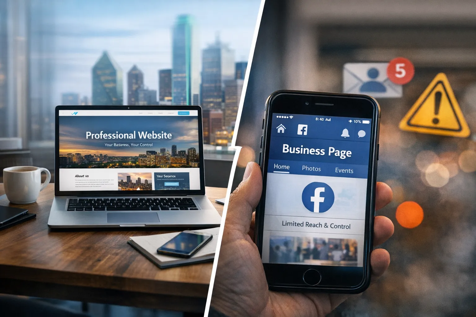 De ce un website profesional este mai important decât o pagină de Facebook în 2026